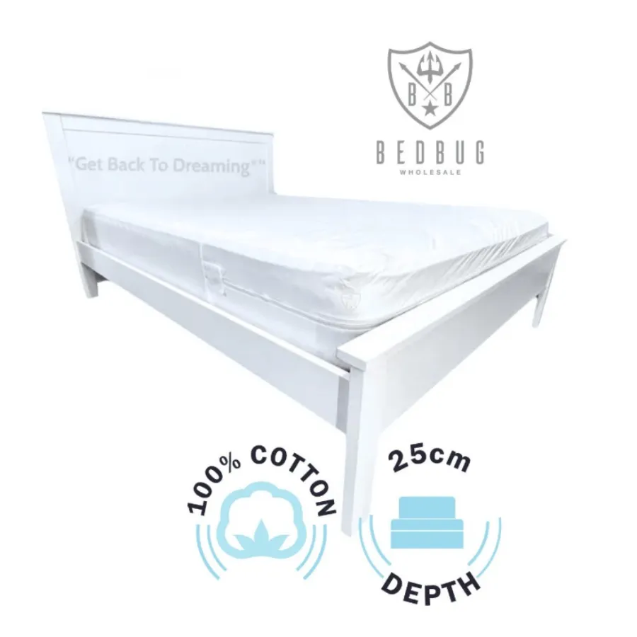 100% Cotton Dust Mite Mattress Cover I 25 cm depth