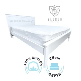 100% Cotton Dust Mite Mattress Cover I 25 cm depth