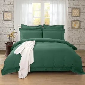 1000TC Tailored Double Size Quilt/Doona/Duvet Cover Set - Dark Green