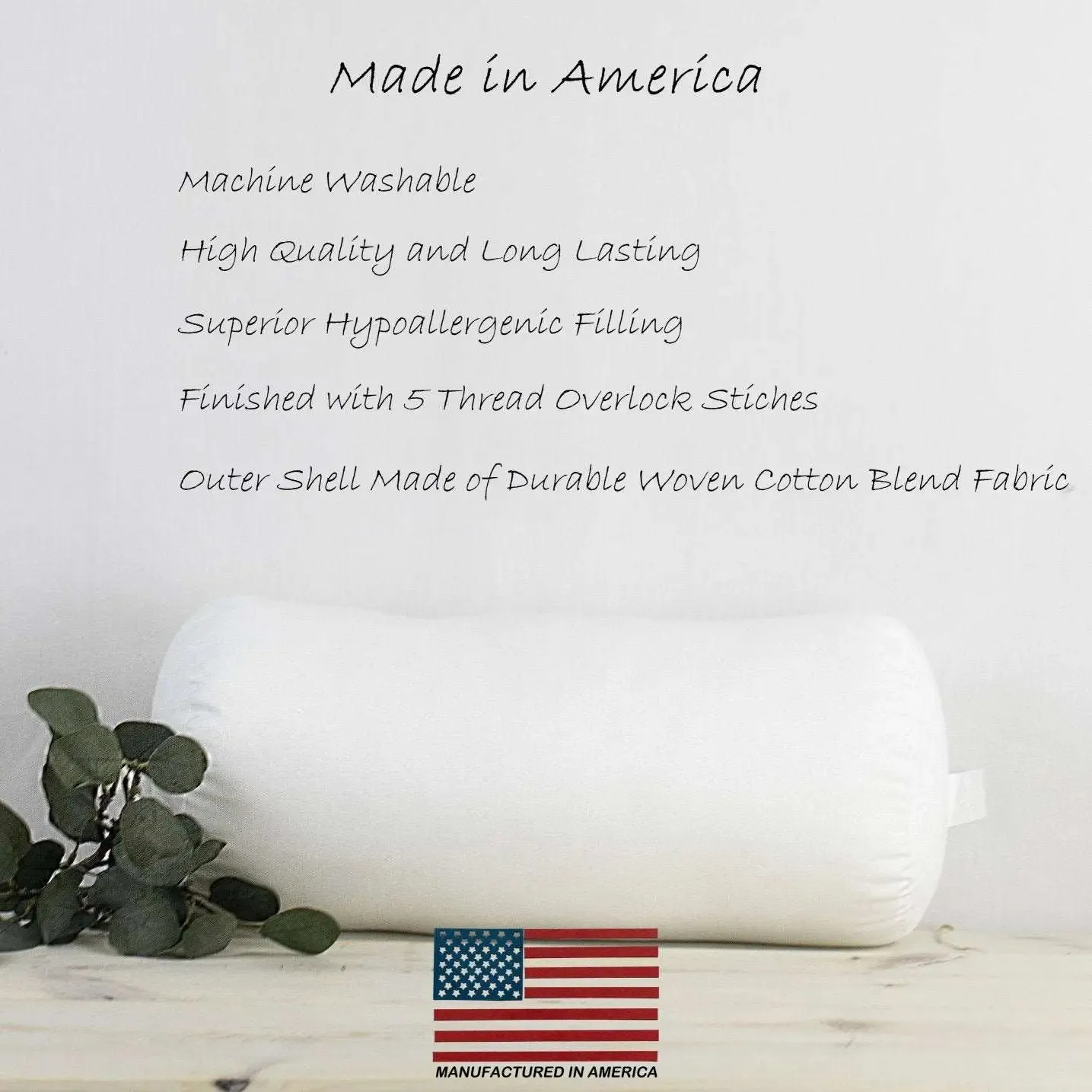 10x50 | Bolster Insert | Indoor Outdoor Hypoallergenic Polyester Fill | Quality Insert | Premium Insert