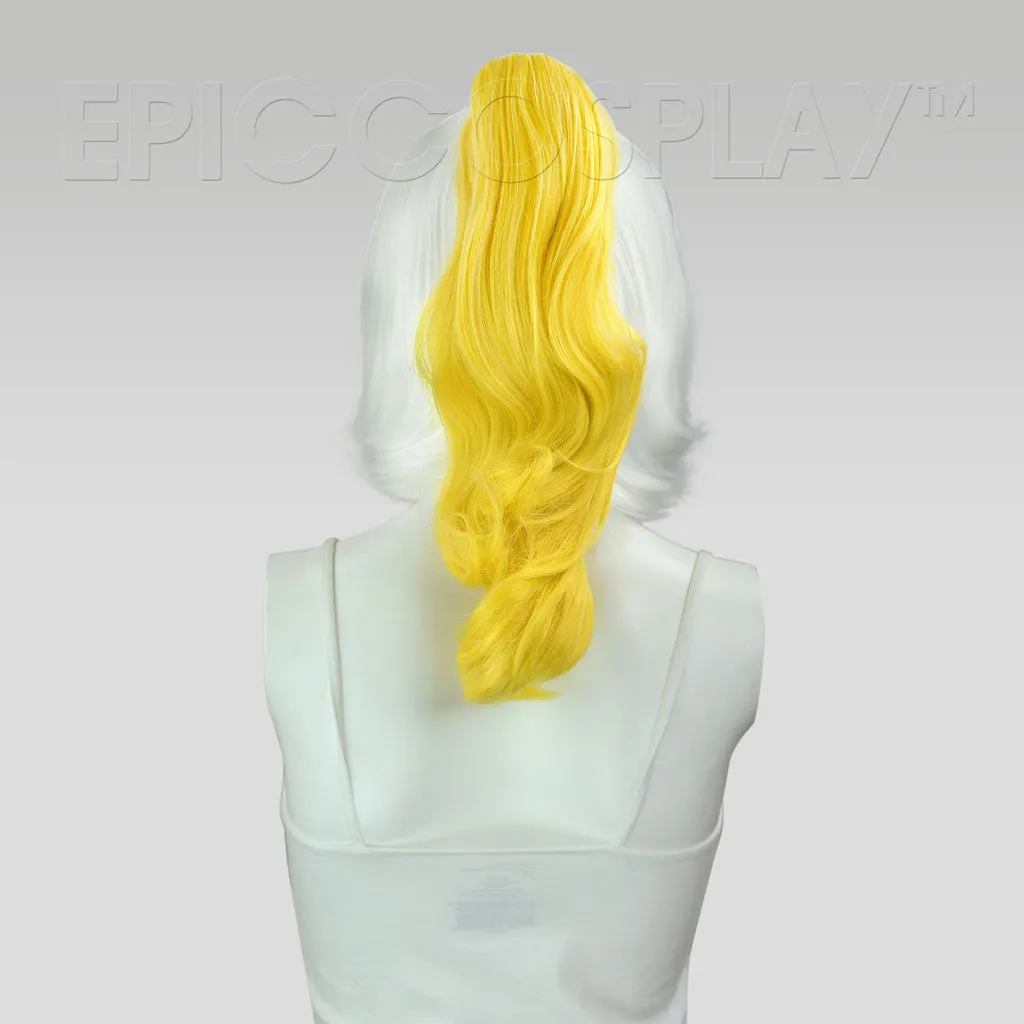 20" Rich Butterscotch Blonde Wavy Curly Ponytail Clipon