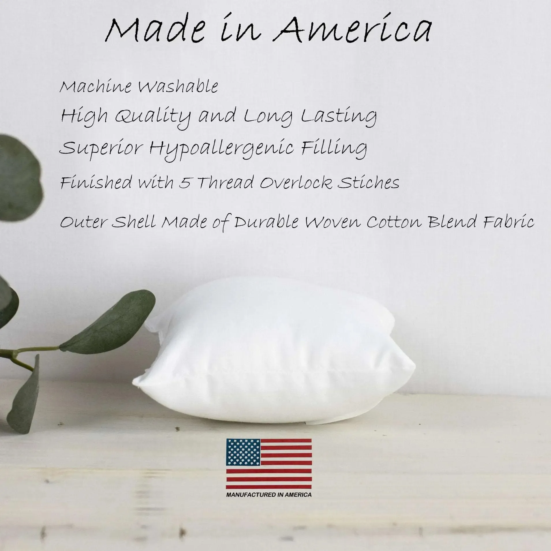 27x27 | Indoor Outdoor Hypoallergenic Polyester Pillow Insert | Quality Insert | Pillow Inners | Throw Pillow Insert | Square Pillow Inserts