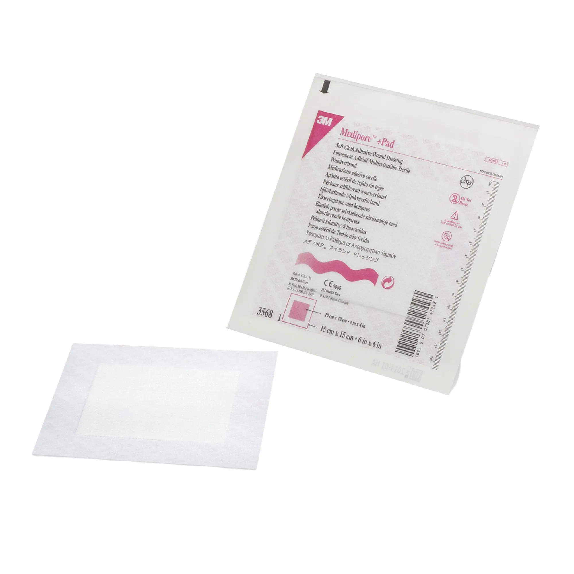 3M™ Medipore™ Adhesive Dressing, 6 x 6 Inch, 1 Each