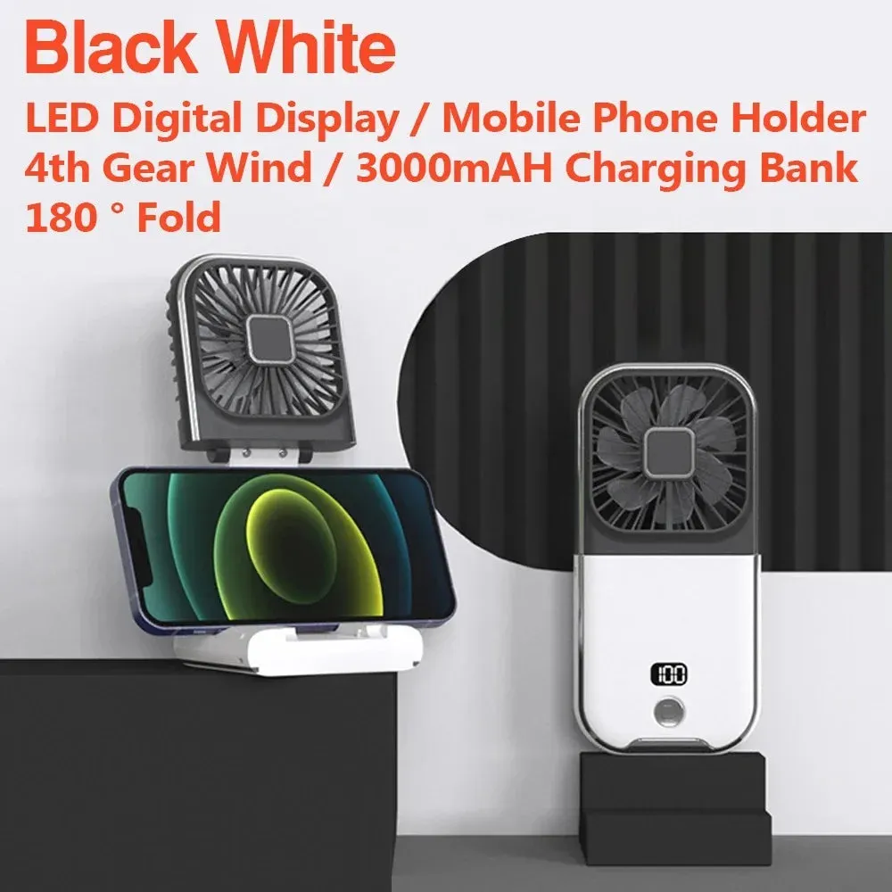 4 Speed Adjustable USB Rechargeable Portable Mini Fan