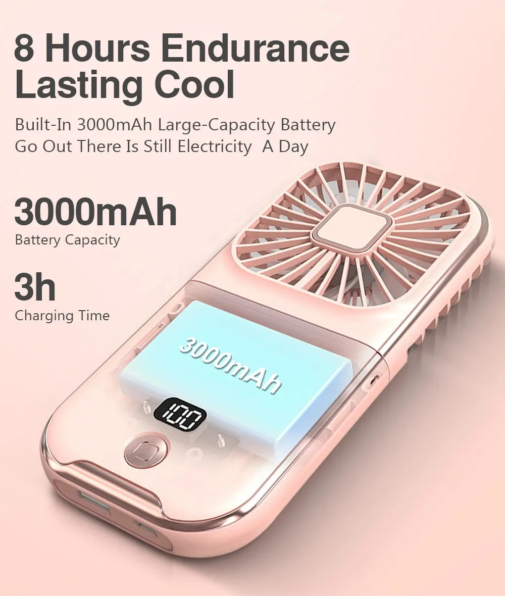 4 Speed Adjustable USB Rechargeable Portable Mini Fan