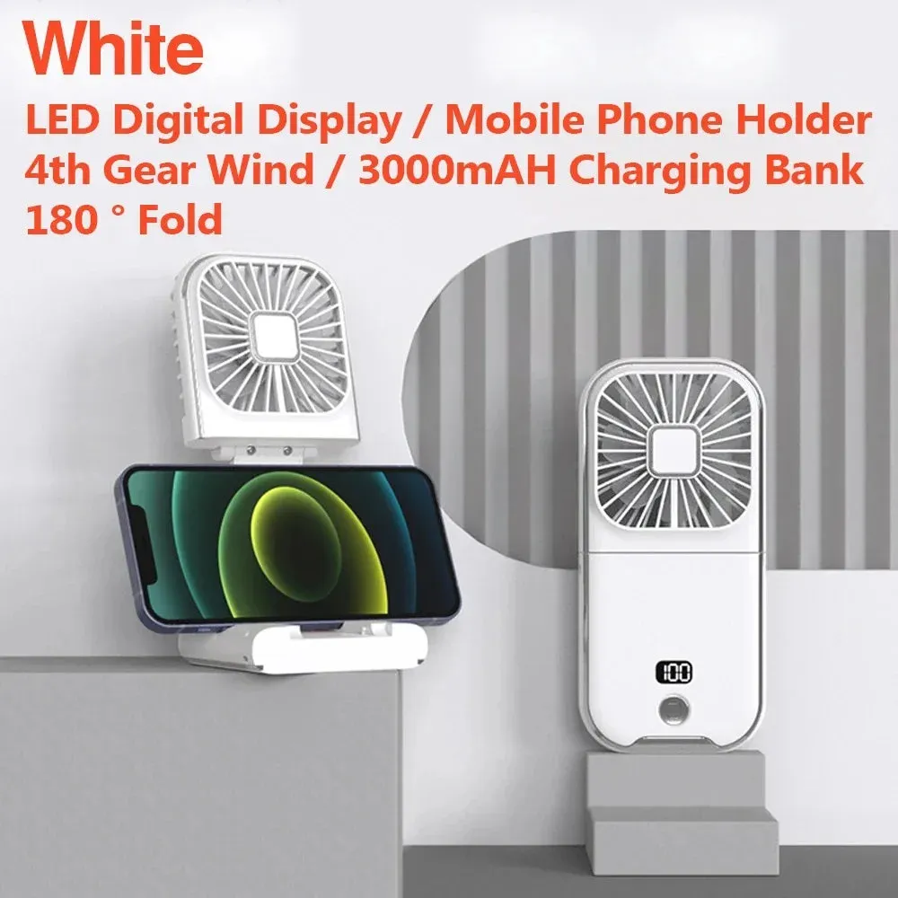 4 Speed Adjustable USB Rechargeable Portable Mini Fan