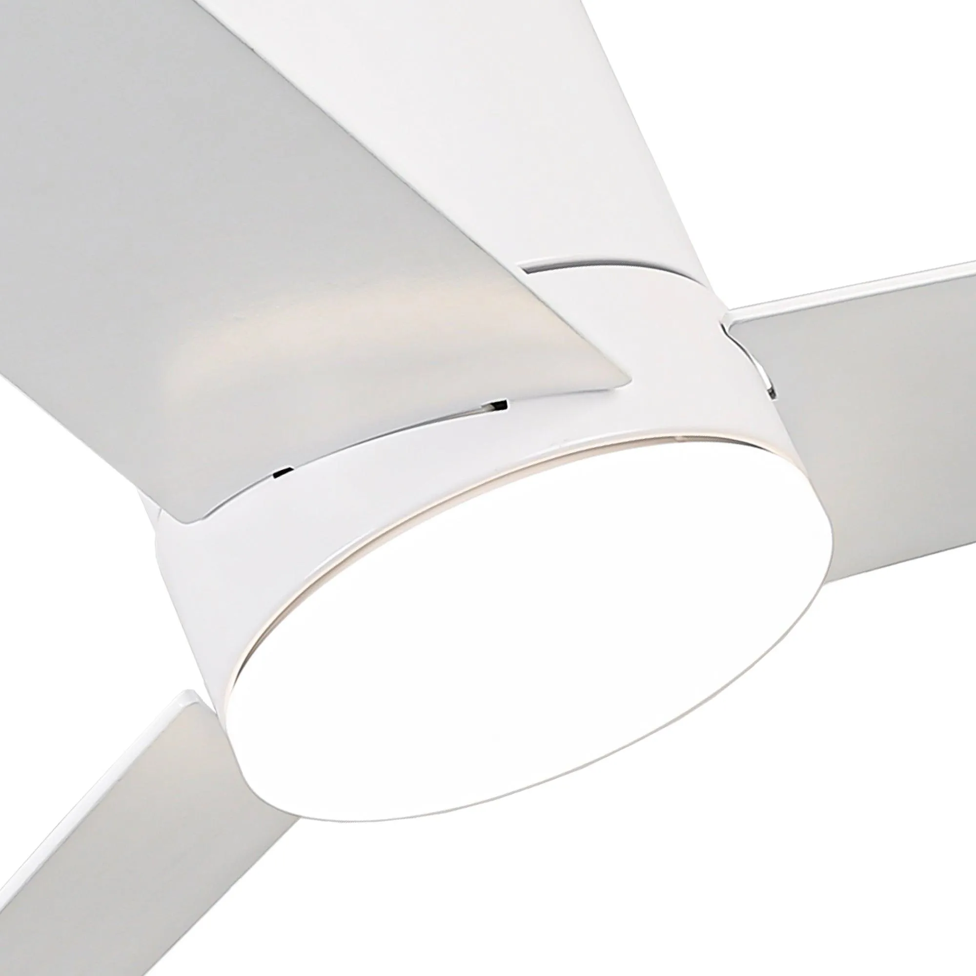 48" Flush Mount Ceiling Fan 3 Blades with LED Lighting and Remote Control