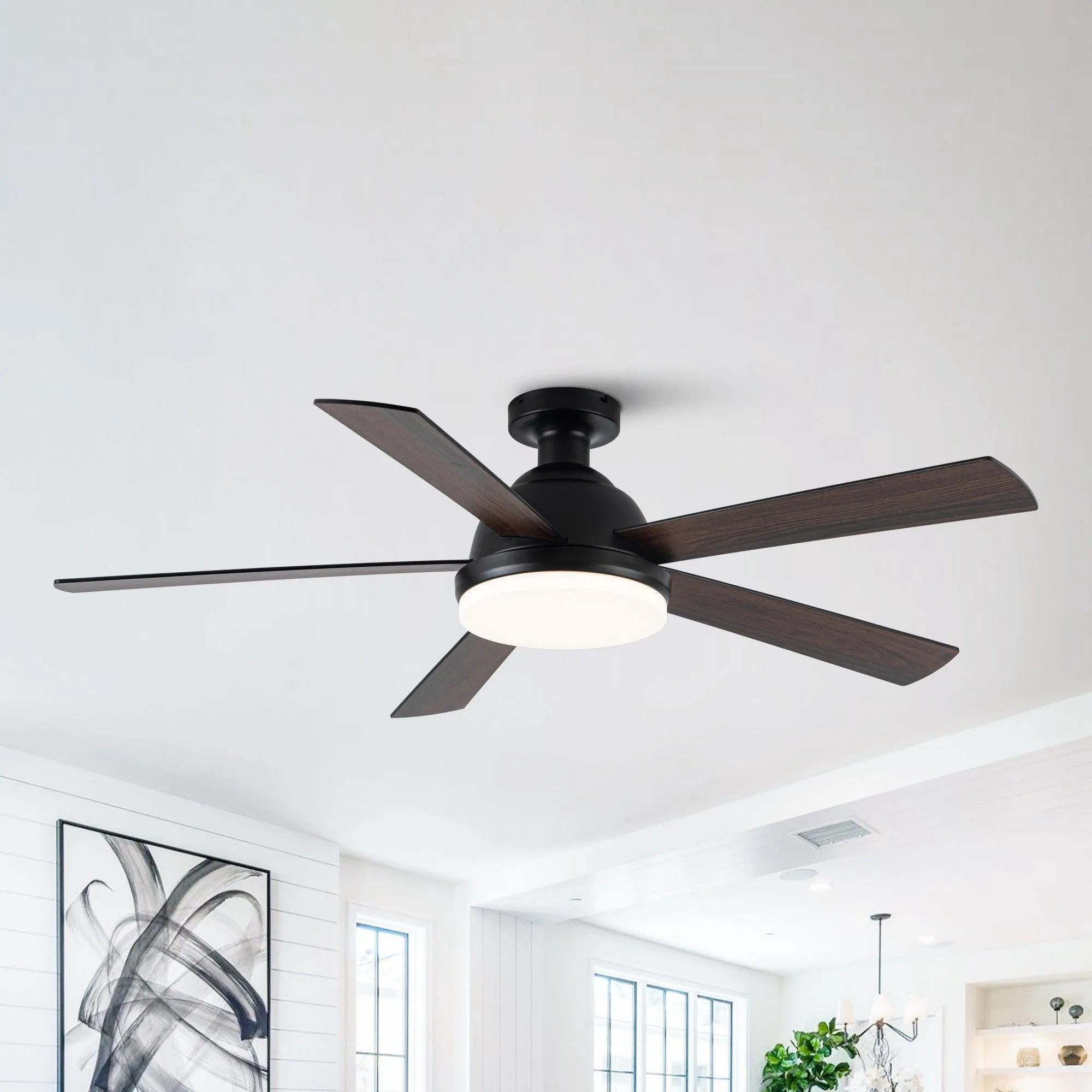 52" Vaczon Ceiling Fan with LED Light and Remote Control