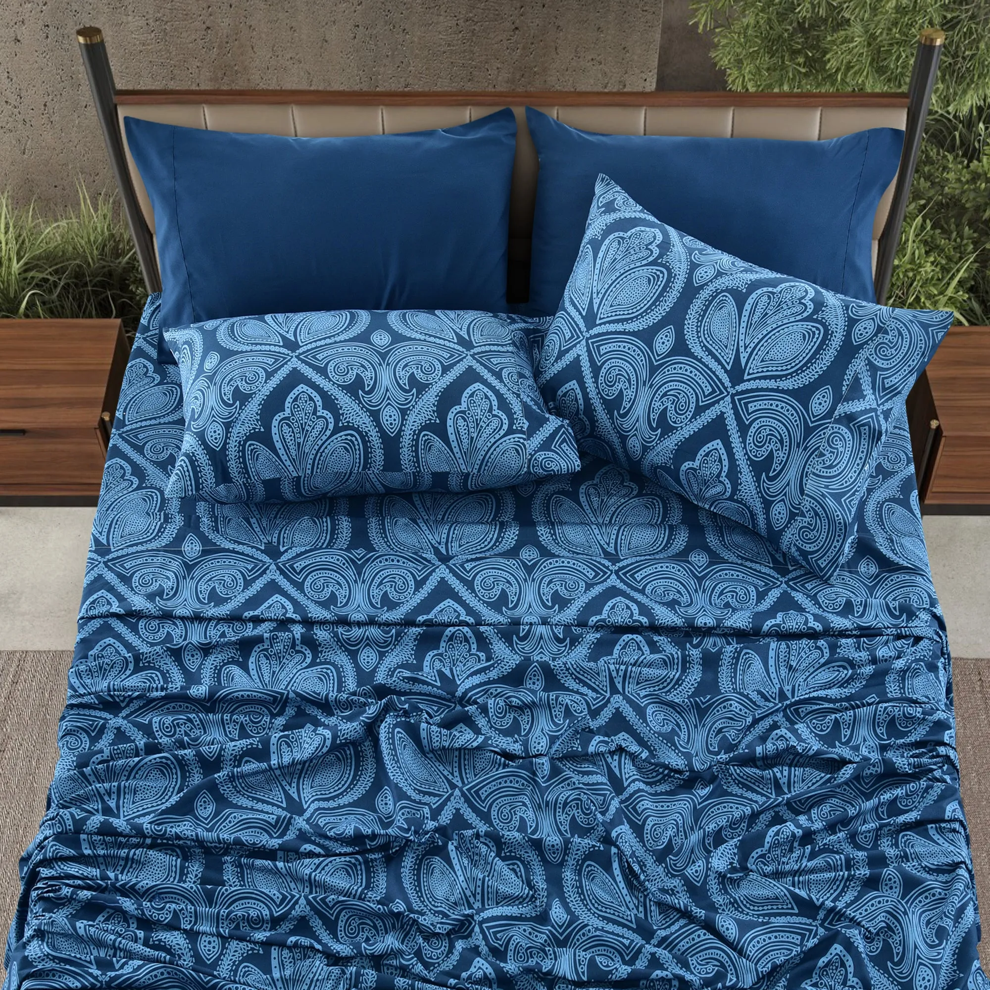 6-Piece Paisley Print Deep Pocket Bed Sheets Set