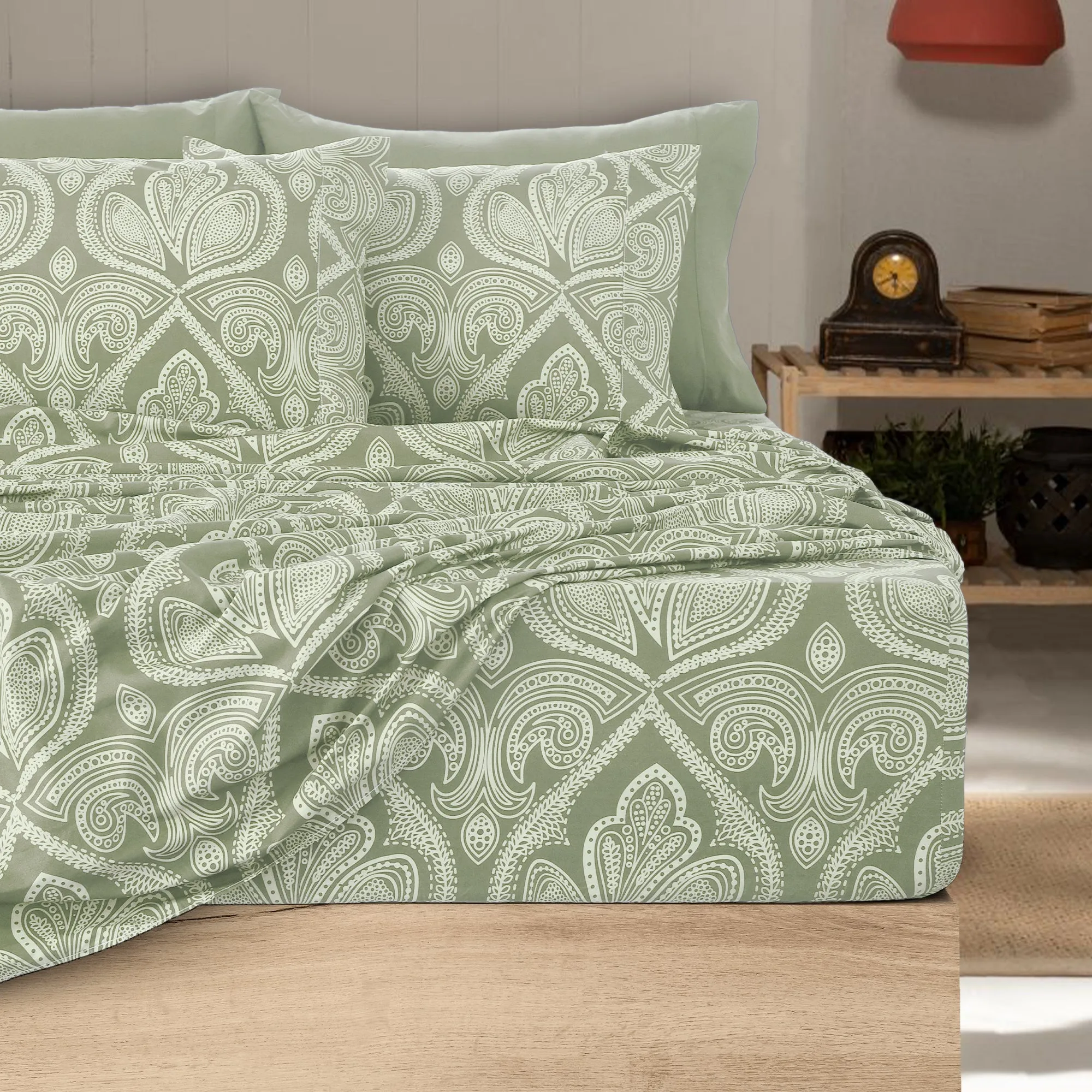 6-Piece Paisley Print Deep Pocket Bed Sheets Set