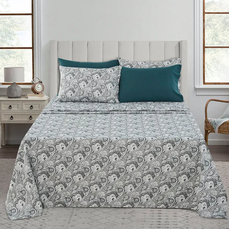 6-Piece Paisley Print Deep Pocket Bed Sheets Set