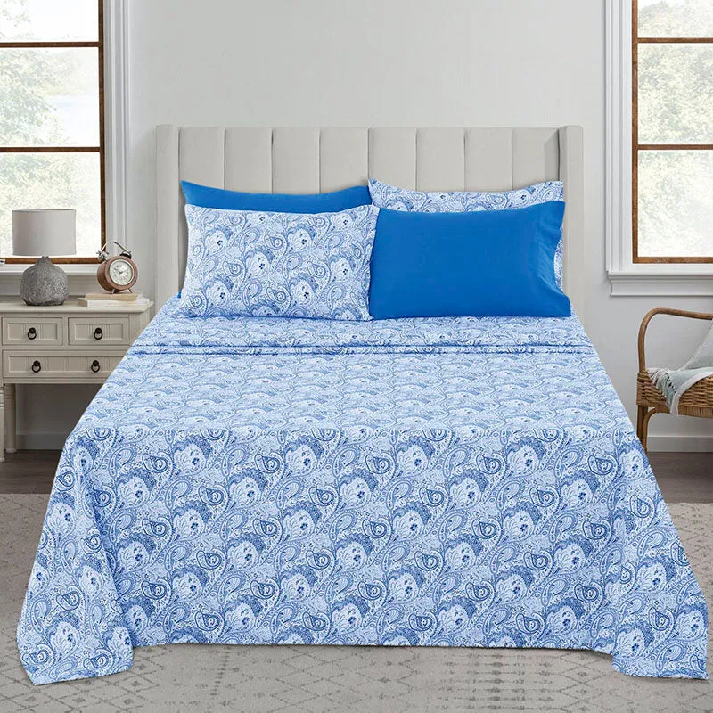 6-Piece Paisley Print Deep Pocket Bed Sheets Set