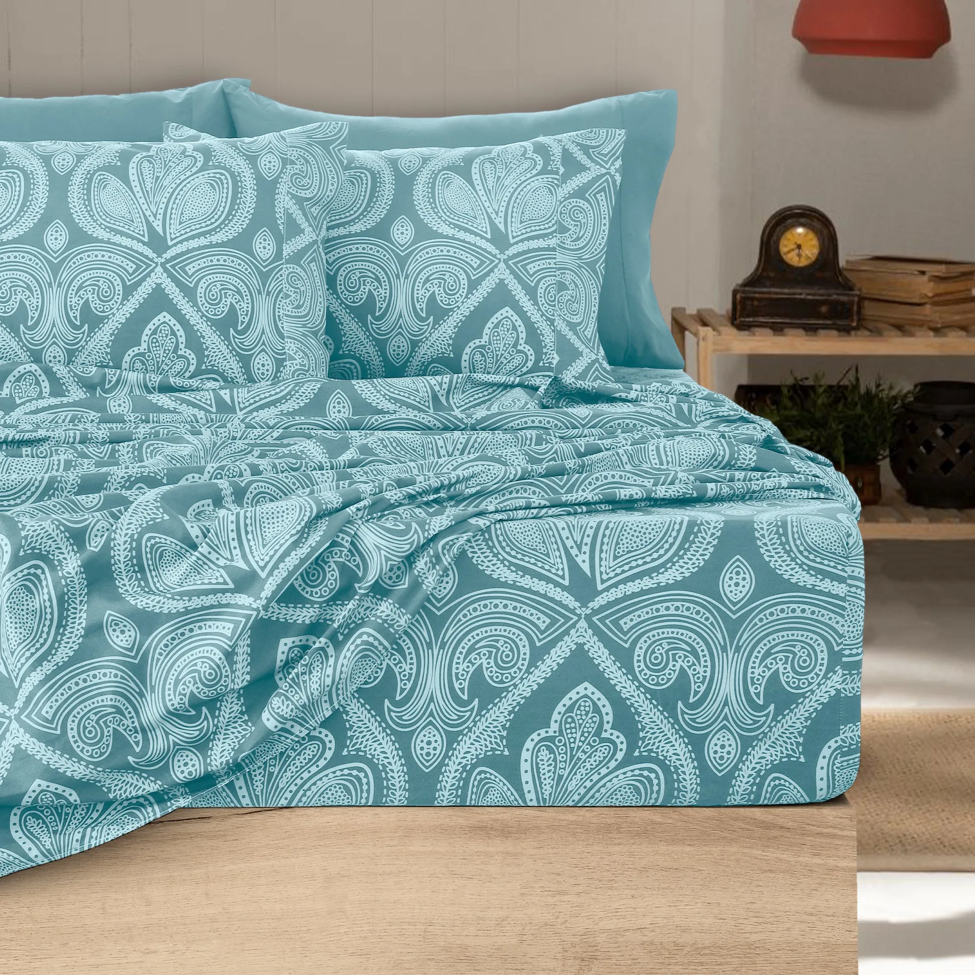 6-Piece Paisley Print Deep Pocket Bed Sheets Set