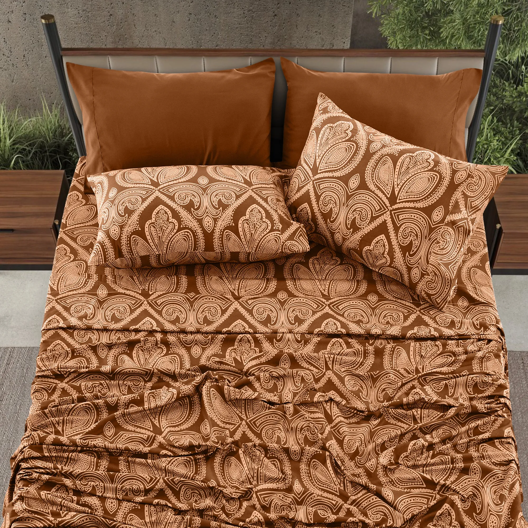 6-Piece Paisley Print Deep Pocket Bed Sheets Set