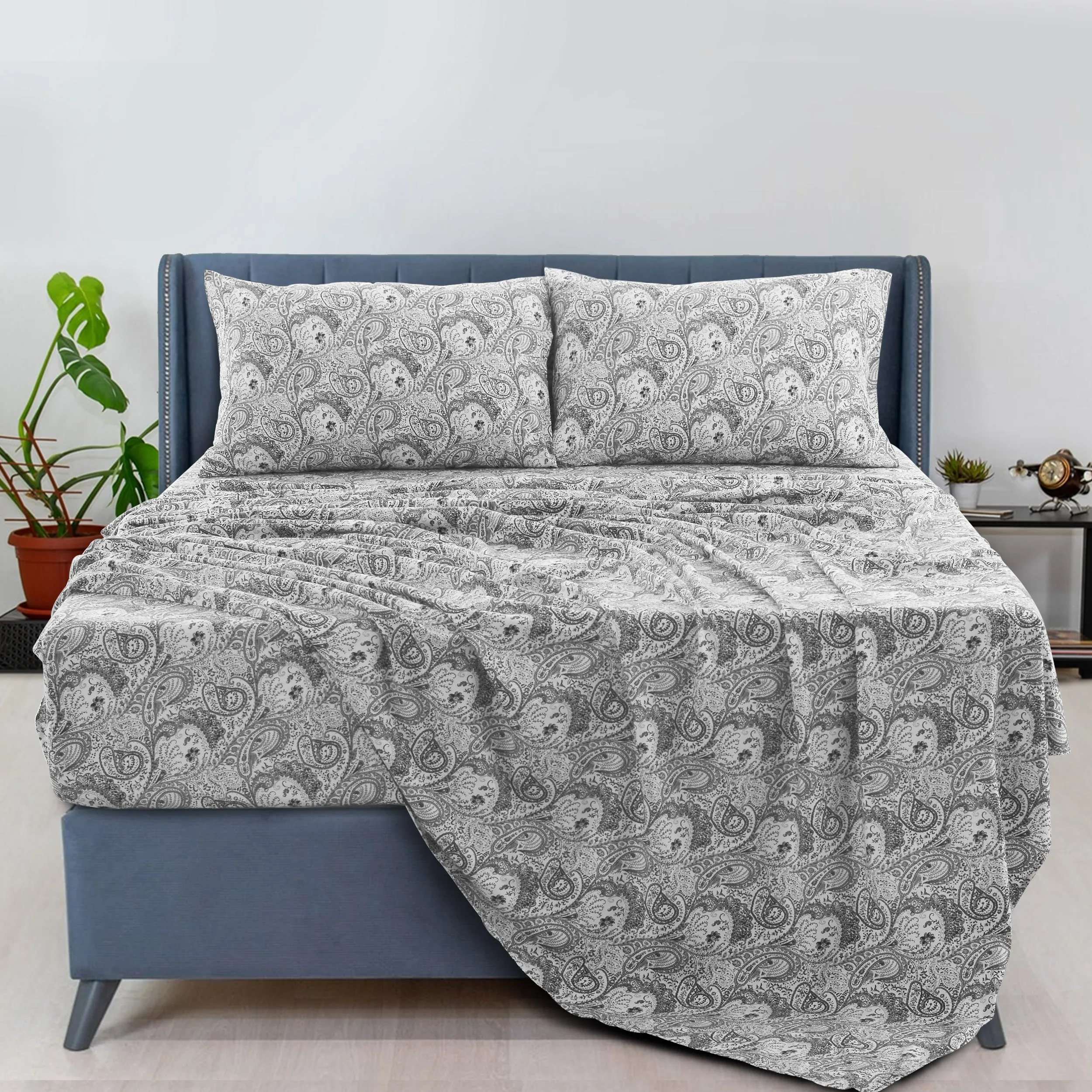 6-Piece Paisley Print Deep Pocket Bed Sheets Set