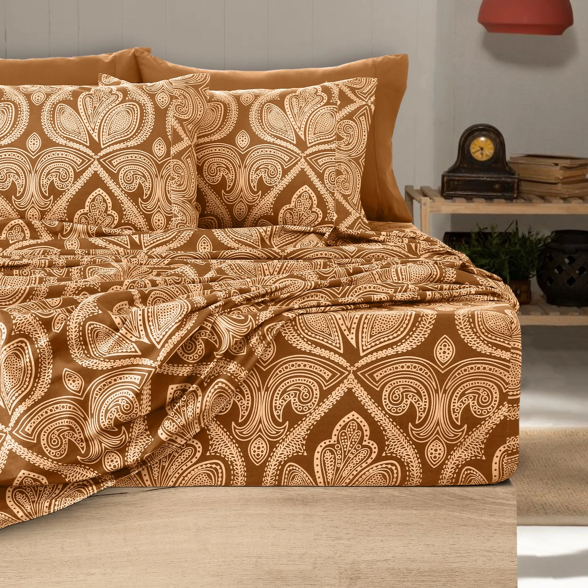 6-Piece Paisley Print Deep Pocket Bed Sheets Set