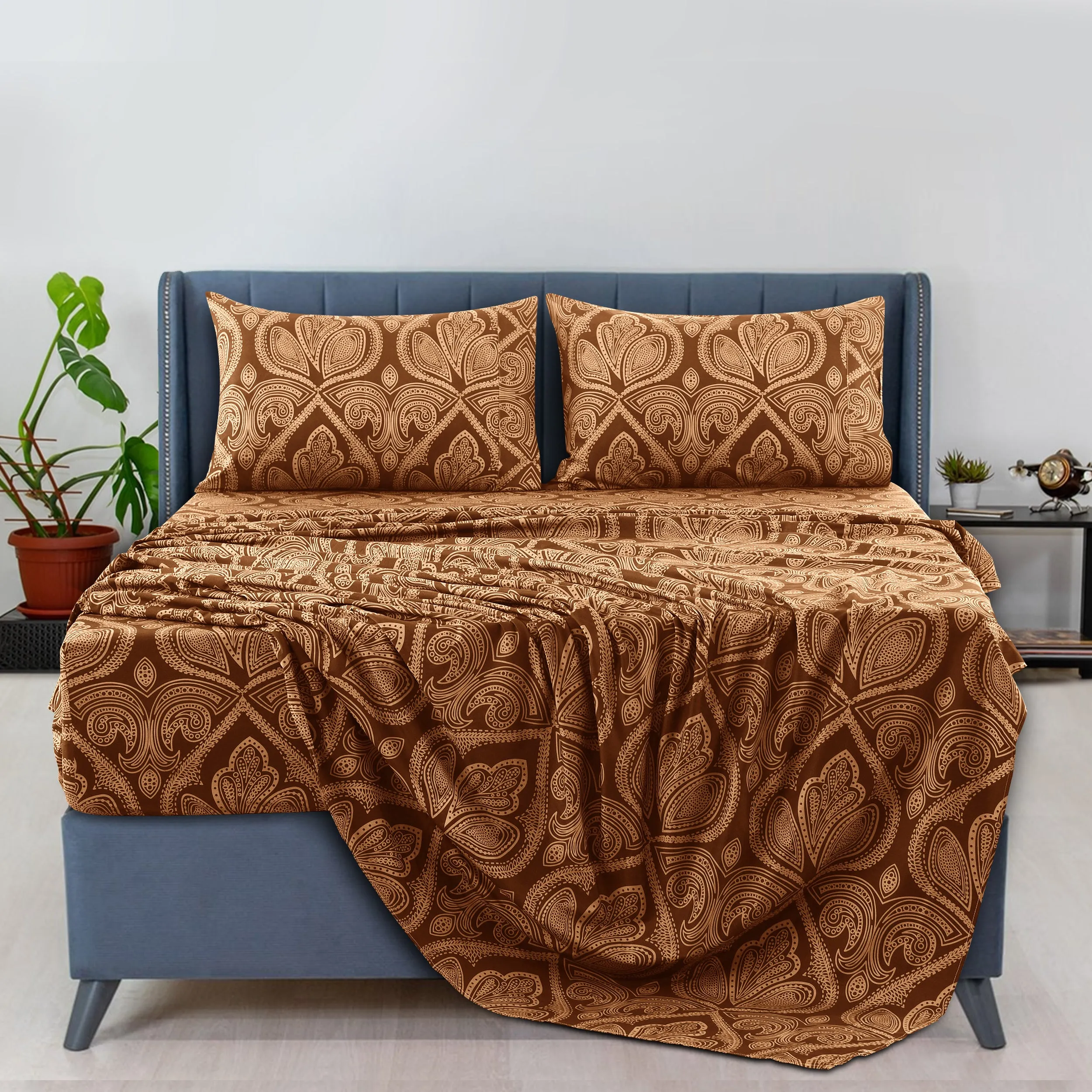 6-Piece Paisley Print Deep Pocket Bed Sheets Set