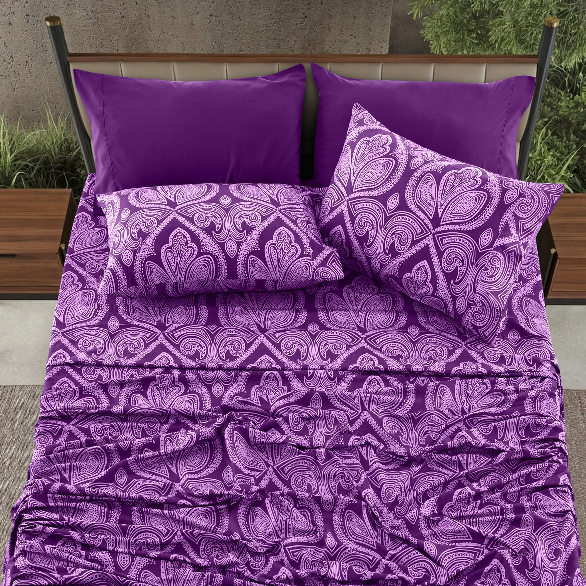 6-Piece Paisley Print Deep Pocket Bed Sheets Set