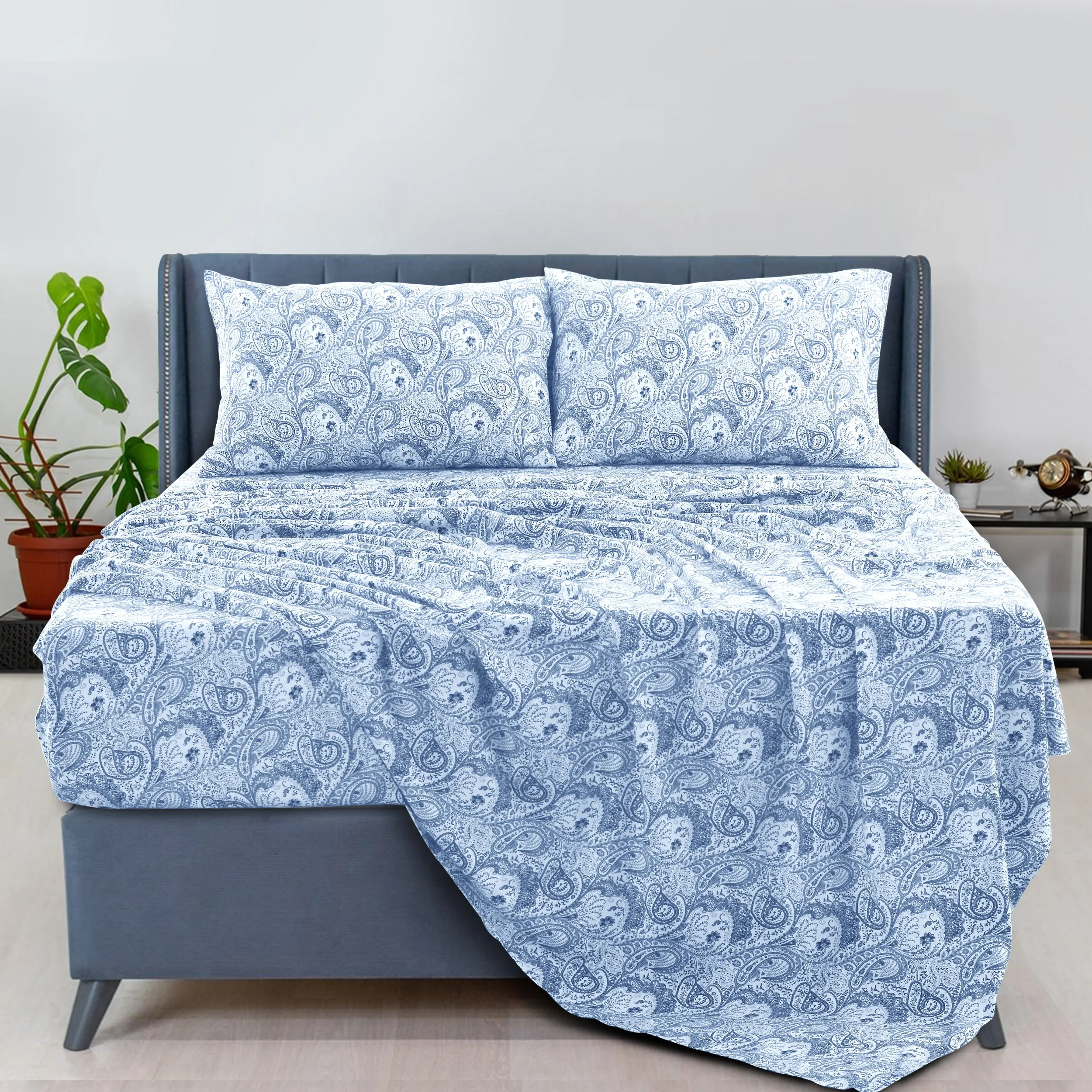 6-Piece Paisley Print Deep Pocket Bed Sheets Set