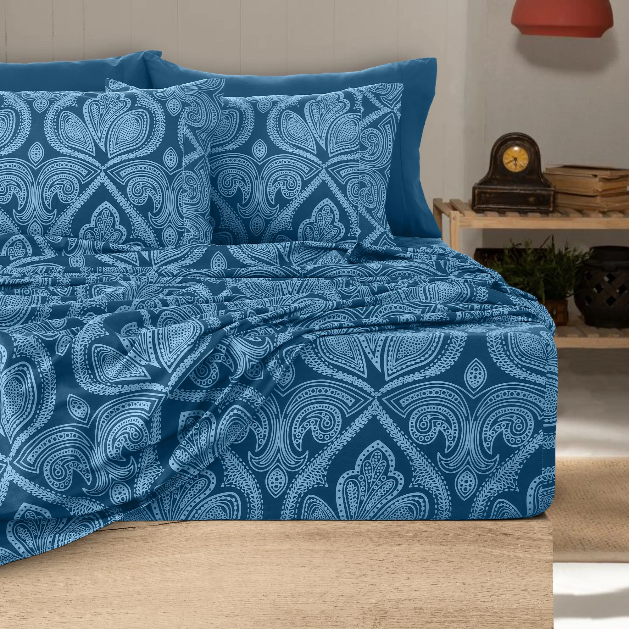 6-Piece Paisley Print Deep Pocket Bed Sheets Set