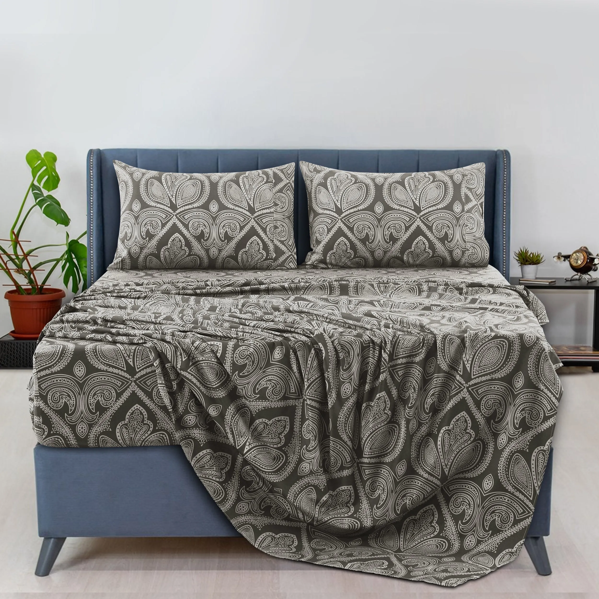 6-Piece Paisley Print Deep Pocket Bed Sheets Set