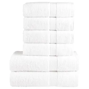 6 Piece Premium Towel Set White 600 gsm 100% Cotton