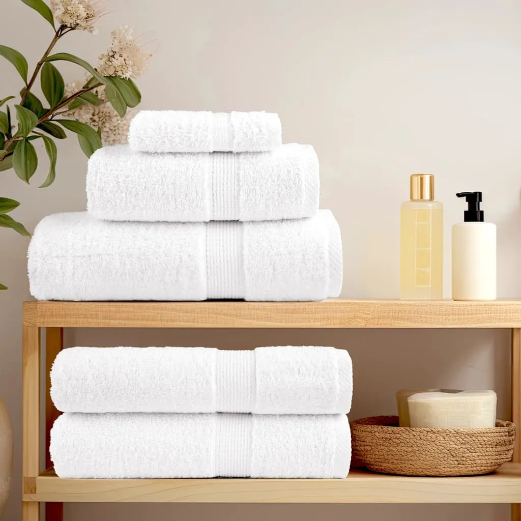 6 Piece Premium Towel Set White 600 gsm 100% Cotton