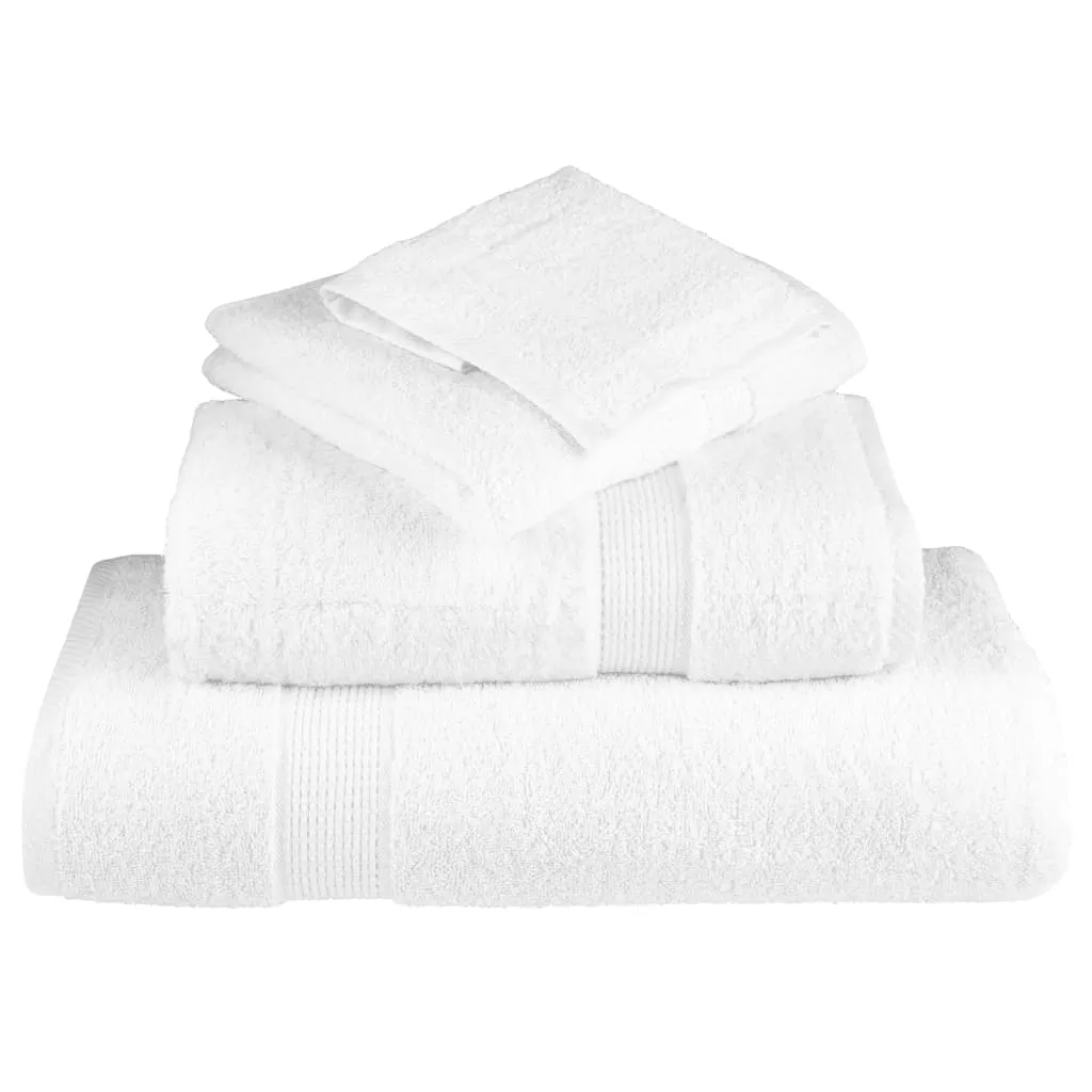 6 Piece Premium Towel Set White 600 gsm 100% Cotton