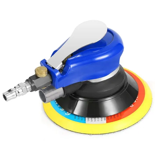 6" Air Random Orbital Sander Pneumatic Palm Sander 10000RPM w/7 Sandpapers - Multi