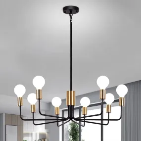 8 Lights Modern Chandelier Vintage Industrial