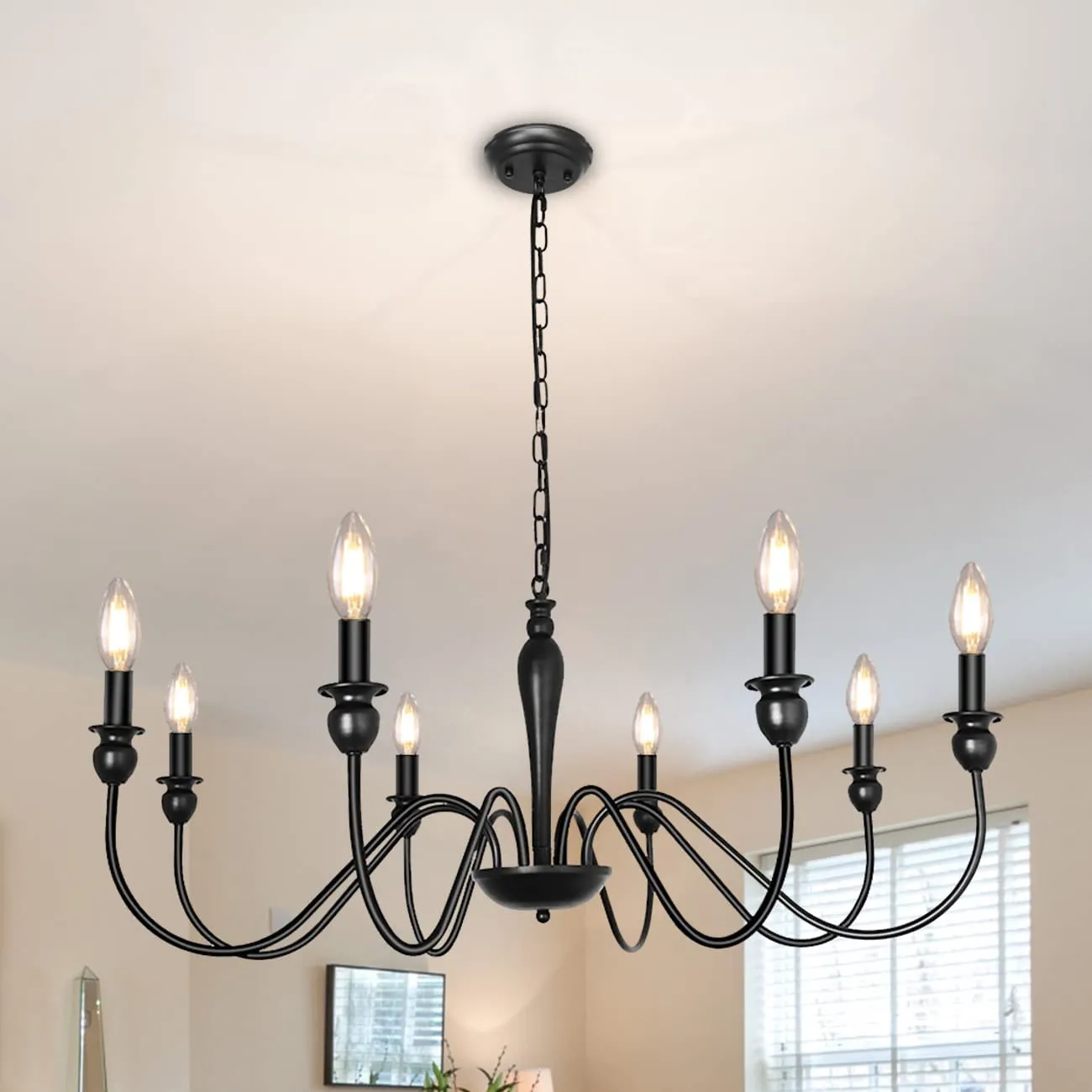 8 Lights Modern Chandelier Vintage Industrial