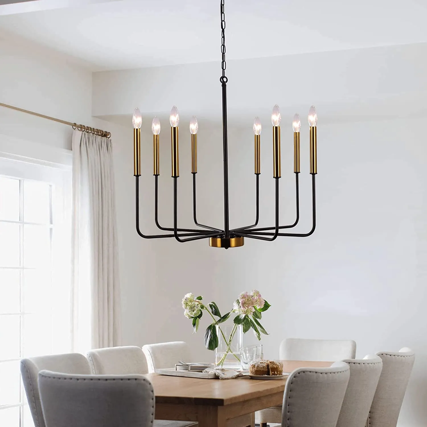 8 Lights Modern Chandelier Vintage Industrial