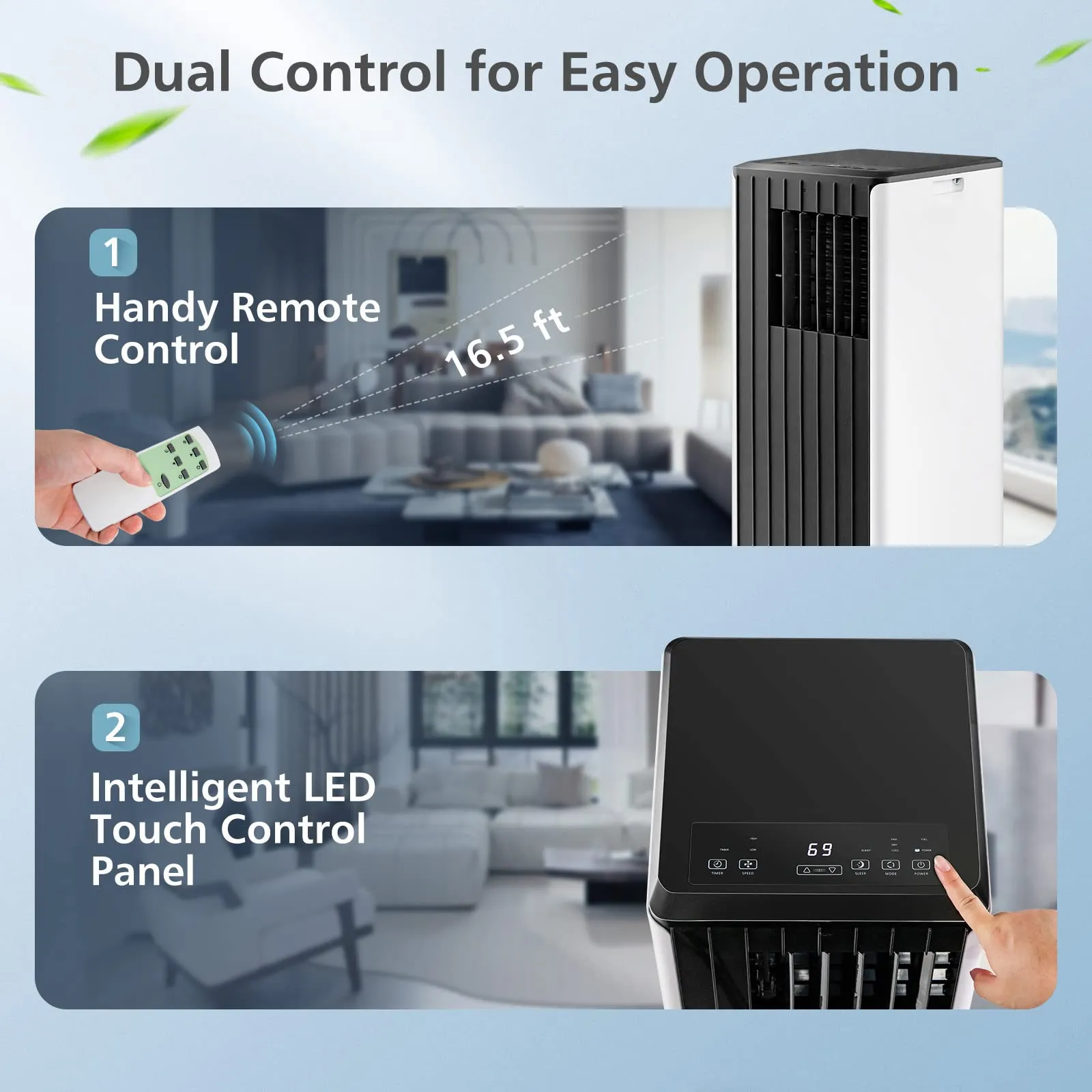 8000 BTU Portable Air Conditioner, 3-in-1 AC Cooling Unit with Remote Control, Dehumidifier & 24H Timer