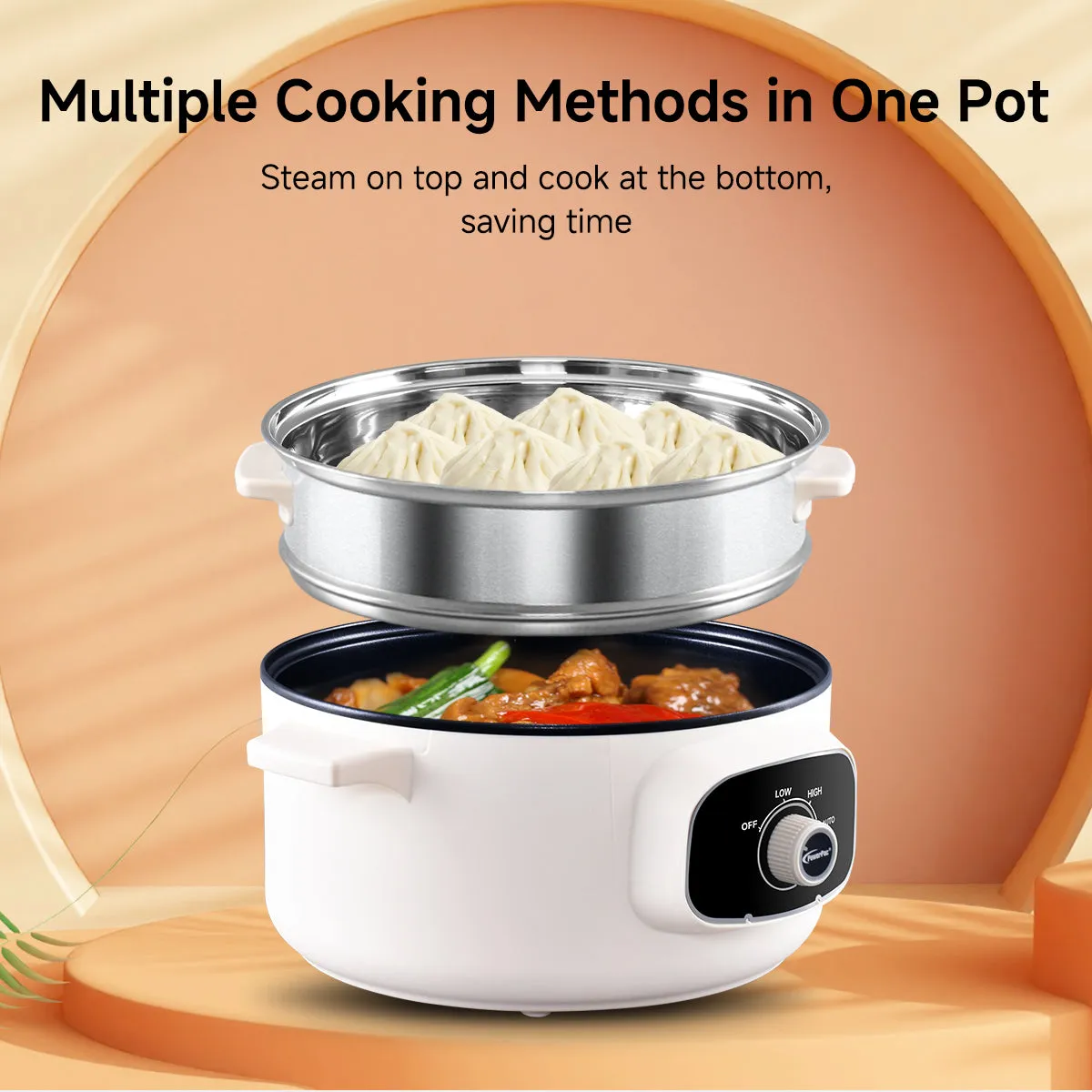 9.5L Multi Function Food Steamer, Multi Cooker with Non-stick inner Pot (PPMC787S)