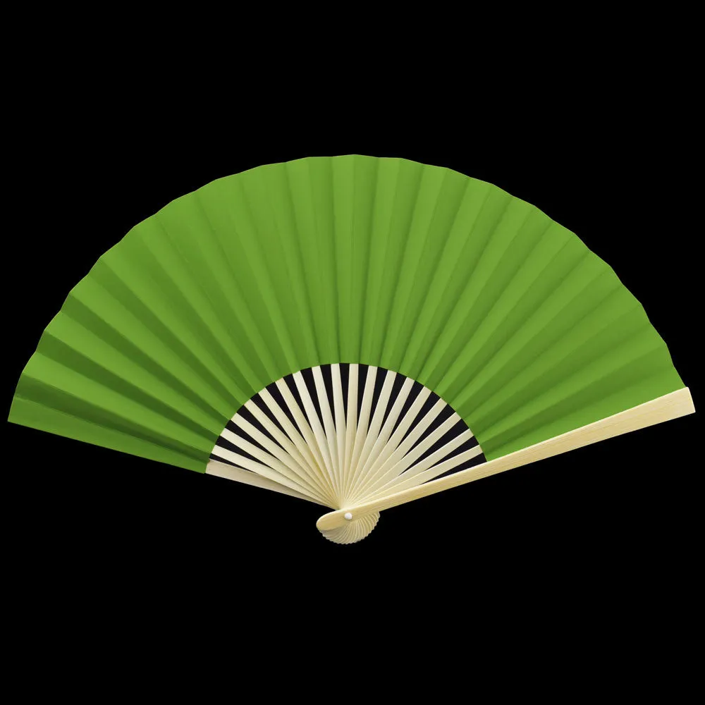 9" Grass Greenery Paper Hand Fans for Weddings, Premium Paper Stock (10 Pack)