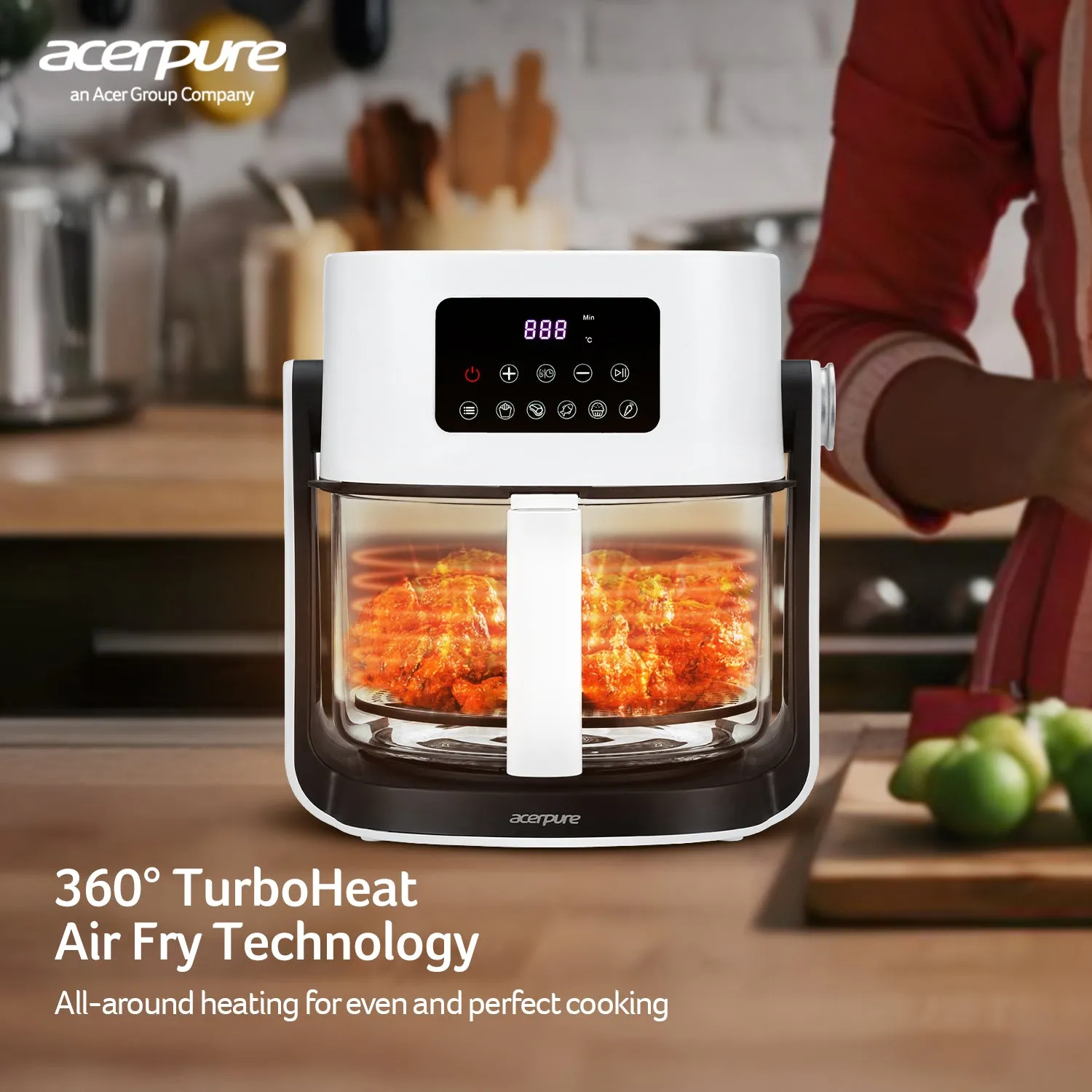 Acerpure Chef 2-in-1 Flip Air Fryer -KF754-70W KF1-2 in 1 Air fryer White-AIL