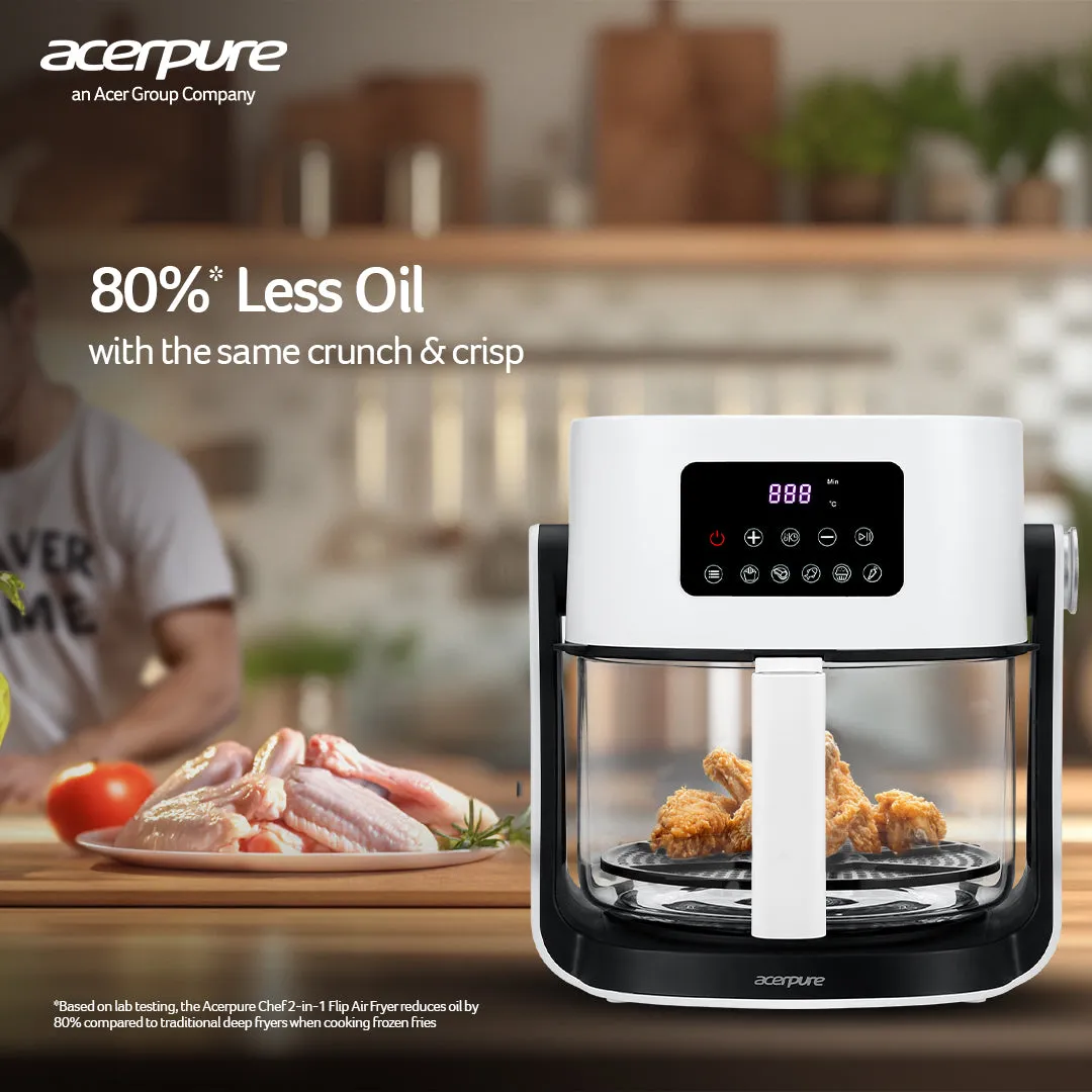 Acerpure Chef 2-in-1 Flip Air Fryer -KF754-70W KF1-2 in 1 Air fryer White-AIL