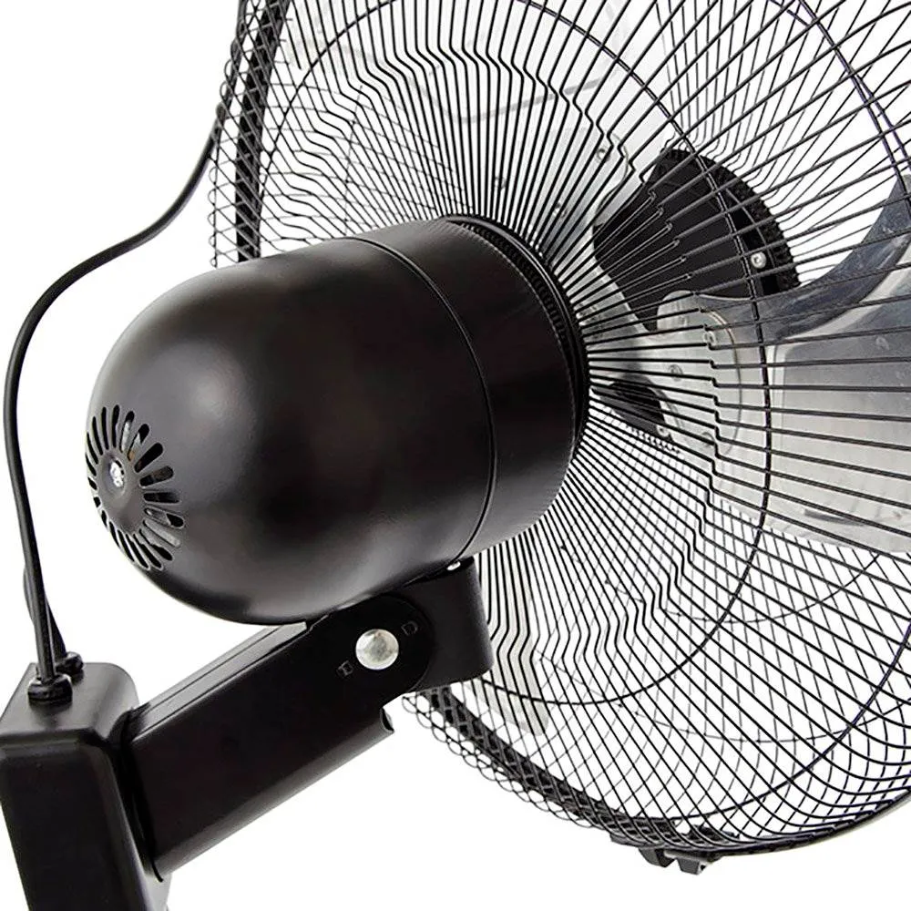 Active Air ACFW16HDB 16 Inch 3-Speed Metal Wall Mountable Oscillating Tilt Fan