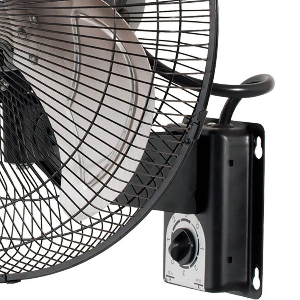 Active Air ACFW16HDB 16 Inch 3-Speed Metal Wall Mountable Oscillating Tilt Fan