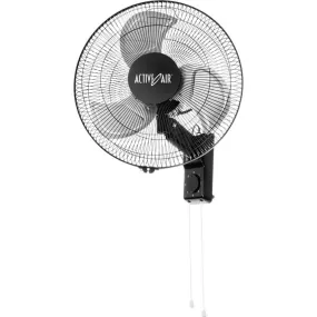 Active Air ACFW16HDB 16 Inch 3-Speed Metal Wall Mountable Oscillating Tilt Fan