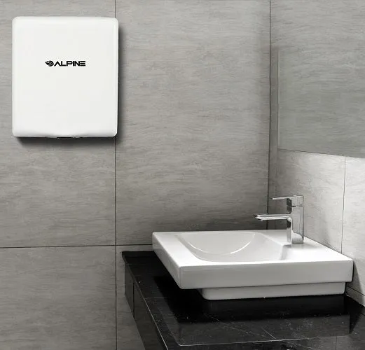 ALPINE® 405-10-WHI WILLOW™ ADA Compliant White Stainless Steel High-Speed Hand Dryer