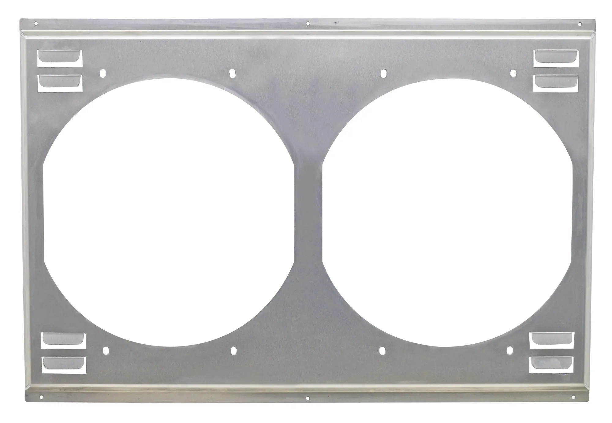 ALUMINUM EMC LOUVERED FAN SHROUD DUAL 2-12" FAN 27-1-2"X18-1-2" FITS 34"X19" RADIATOR - NATURAL