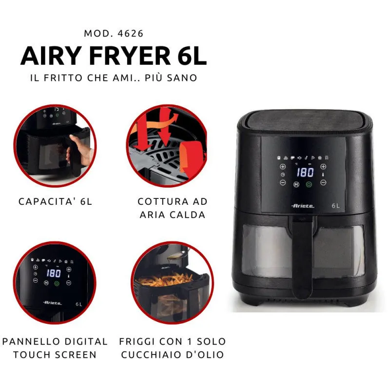 Ariete, Air Fryer 6 Liters , Window Door Basket, 1300W