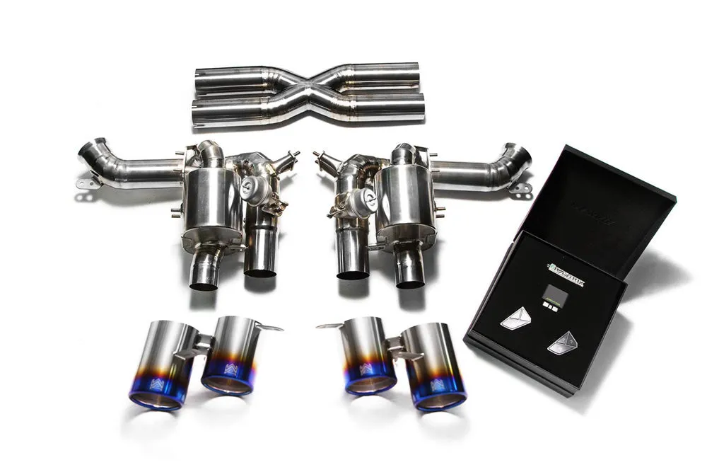 ARMYTRIX Stainless Steel Valvetronic Catback Exhaust System Quad Titanium Blue Tips Ferrari F12 Berlinetta 2013-2017