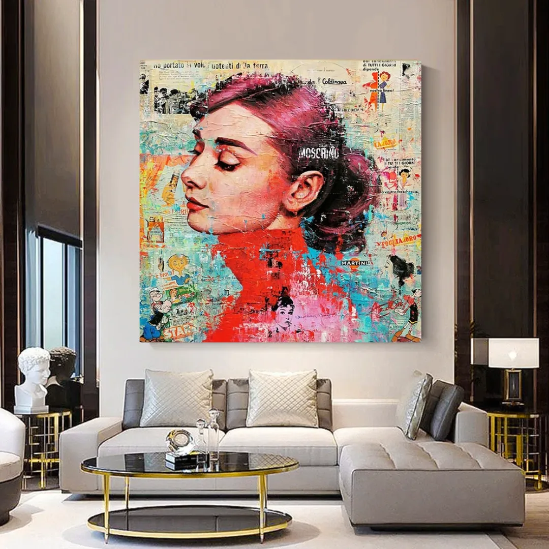 Audrey Hepburn Brushed Wall Art - Stunning Decor