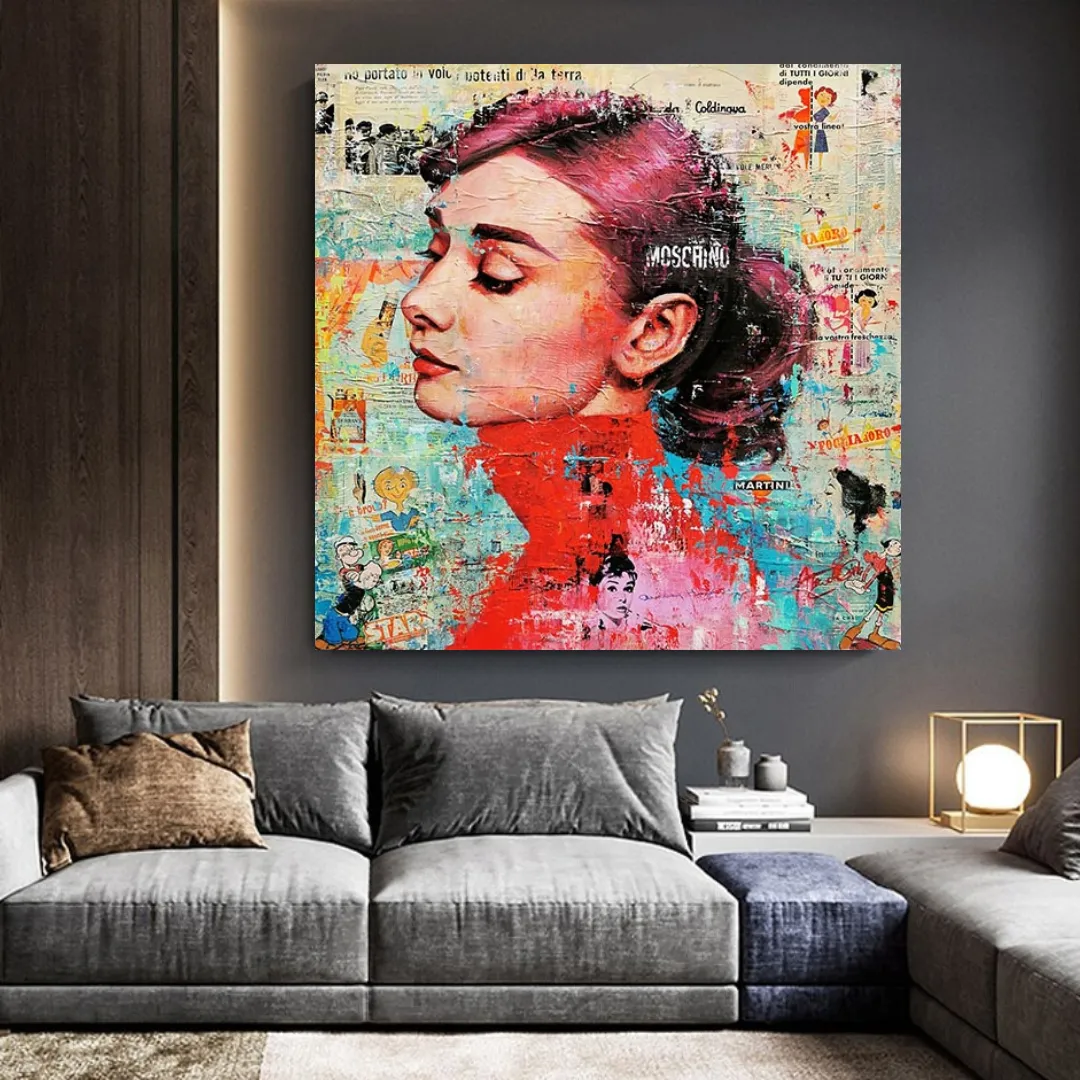 Audrey Hepburn Brushed Wall Art - Stunning Decor