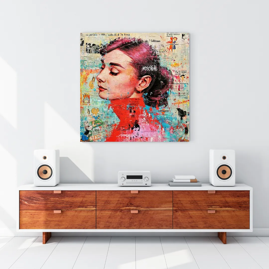 Audrey Hepburn Brushed Wall Art - Stunning Decor