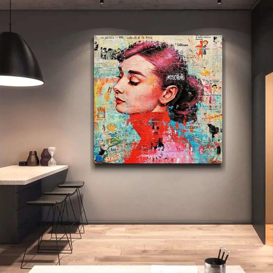 Audrey Hepburn Brushed Wall Art - Stunning Decor