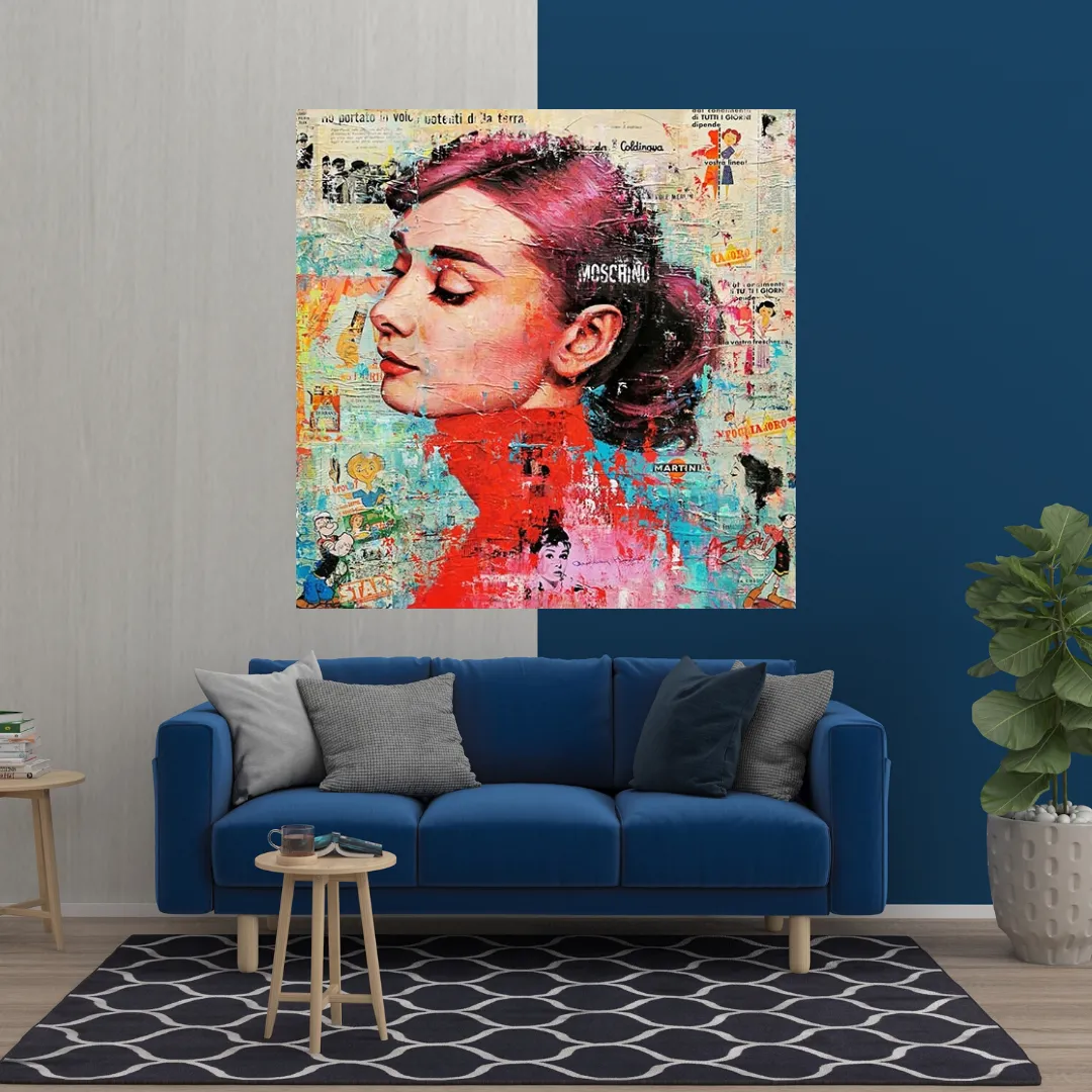 Audrey Hepburn Brushed Wall Art - Stunning Decor