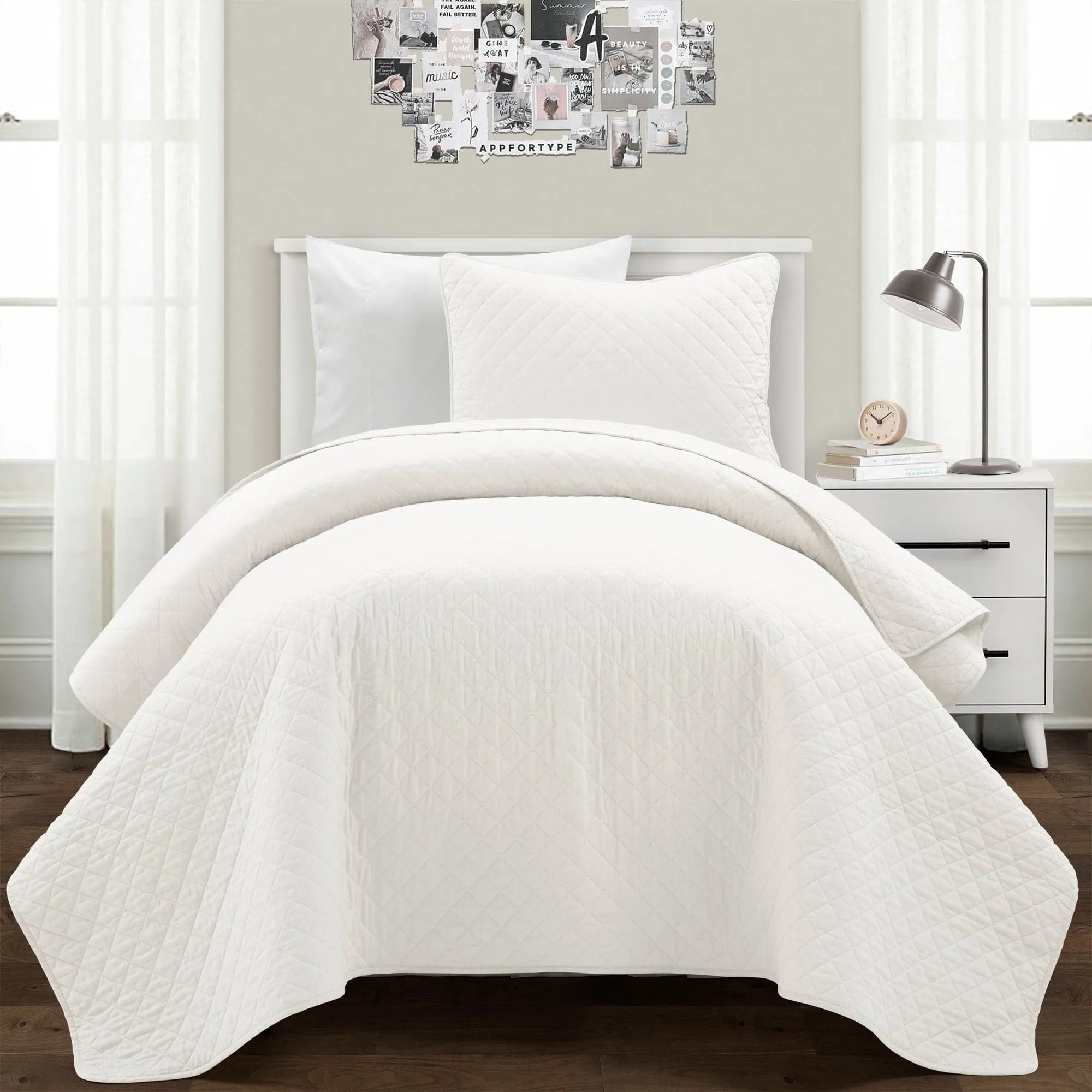 Ava Diamond Oversized Cotton Quilt Set